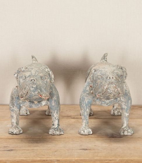 Pair of 20th Century Composite Model Dogs Made by Italian Prisoners of War