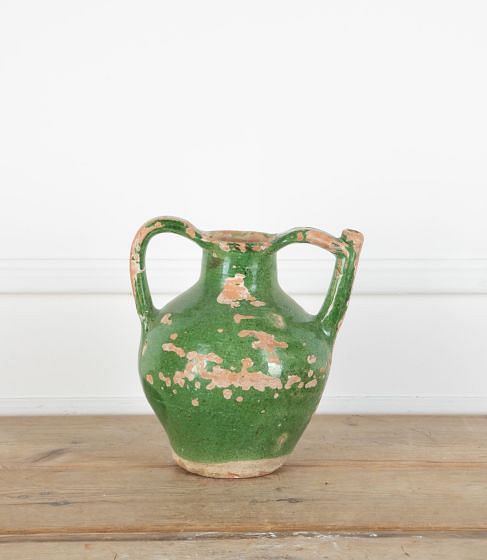 19th Century French Green Glazed Cruche
