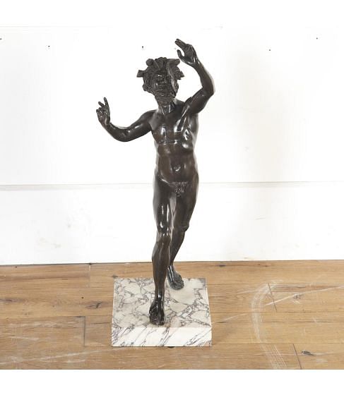 Bronze Sculpture of a Dancing Faun