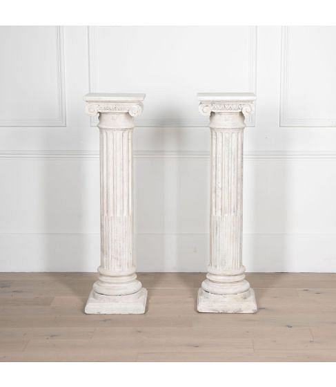 19th Century Pair of Painted Columns