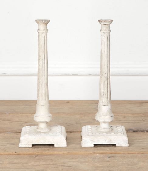 Pair of 20th Century English Decorative Wooden Candle Sticks