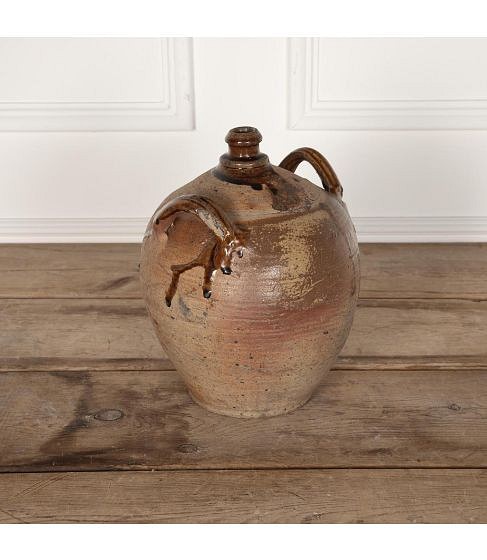 19th Century French Country House Stoneware Vinegar Bottle