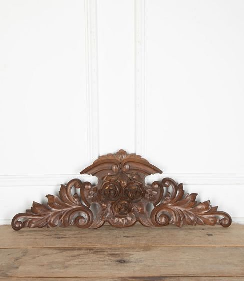 19th Century Carved Walnut Pediment