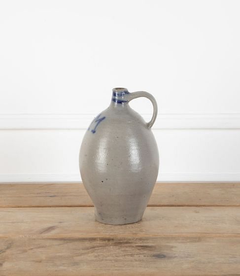 Late 19th Century Decorative Pottery Wine Bottle