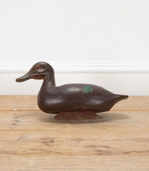French 20th Century Carved Wooden Decoy Duck