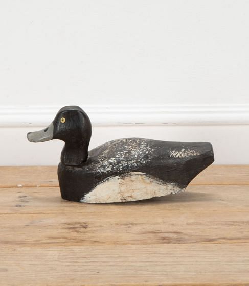 French 20th Century Carved Wooden Decoy Duck