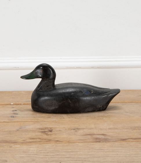 French 20th Century Carved Wooden Decoy Duck
