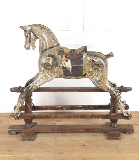 19th Century English G. J. Lines Nursery Rocking Horse