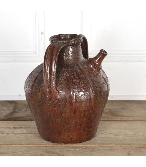 18th Century French Terracotta Walnut Oil Jar