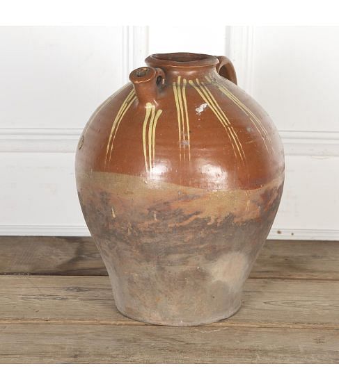 18th Century French Glazed Walnut Oil Jar