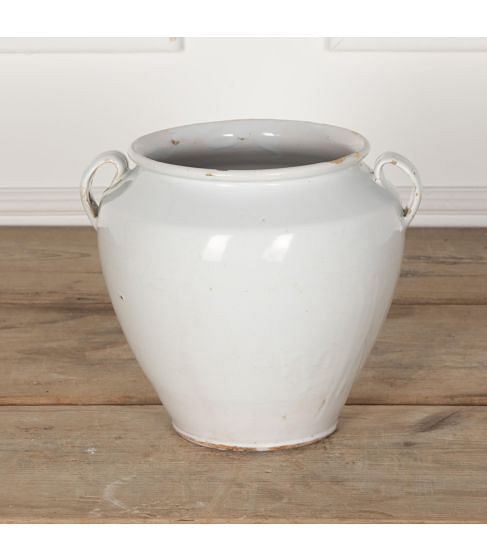 19th Century French White Glaze Confit Pot