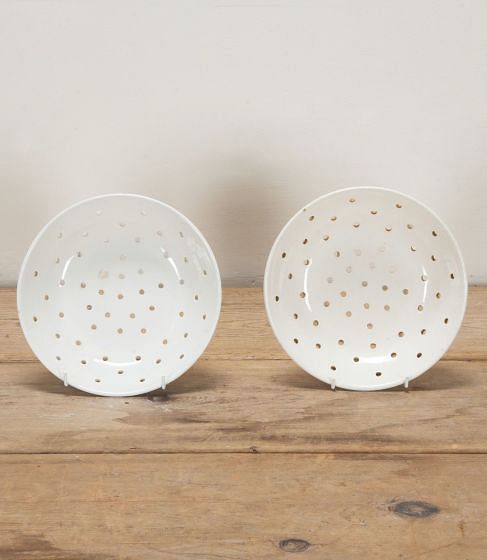 Pair of Early 20th Century French Ironstone Draining Dishes