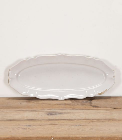 Large 18th Century White Faience Oval Platter