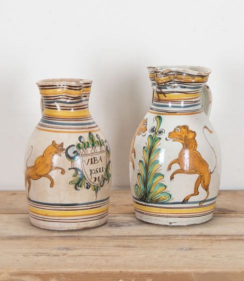 Pair of Late 18th Century Spanish Puente del Arzobispo Jugs