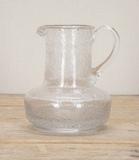 1970s French Clear Glass Jug by Biot