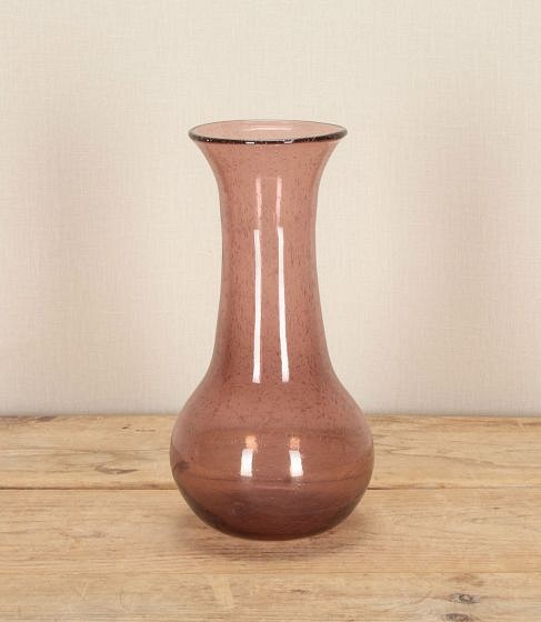 20th Century French Pink Bubble Glass Vase by Biot
