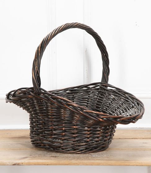 Large Shapely Victorian Painted Flower Basket