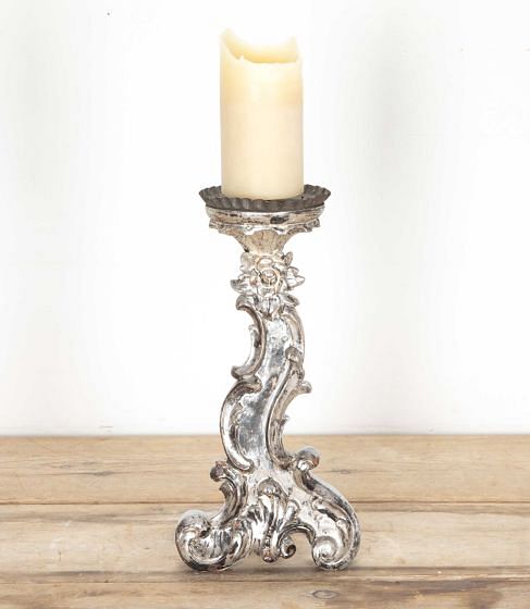 18th Century French Baroque Style Silver Gilt Pricket Stick