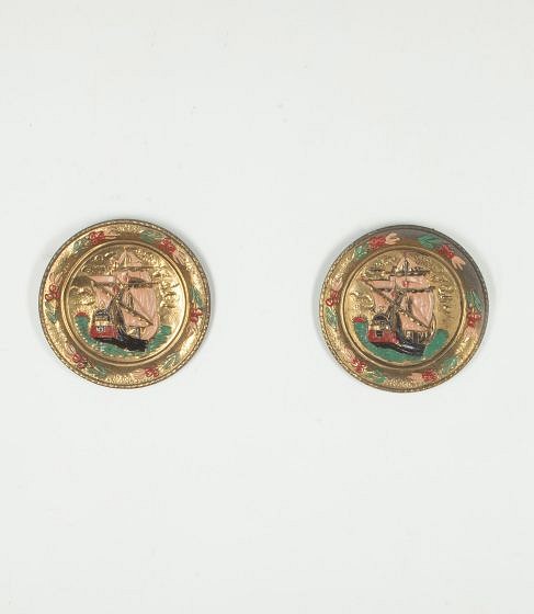 Pair of 20th Century Nautical Brass Wall Plates