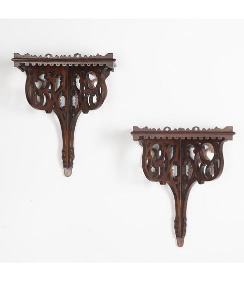 Pair of 19th Century Mahogany Wall Brackets