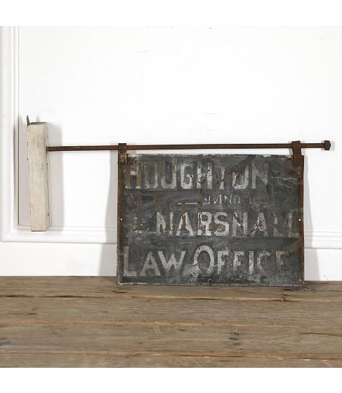 Late 19th Century Tole Law Office Trade Sign