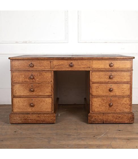 19th Century English Oak Partners Desk