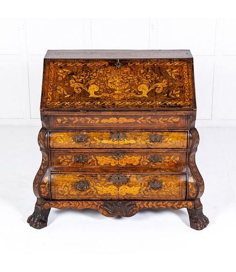18th Century Dutch Marquetry Bureau