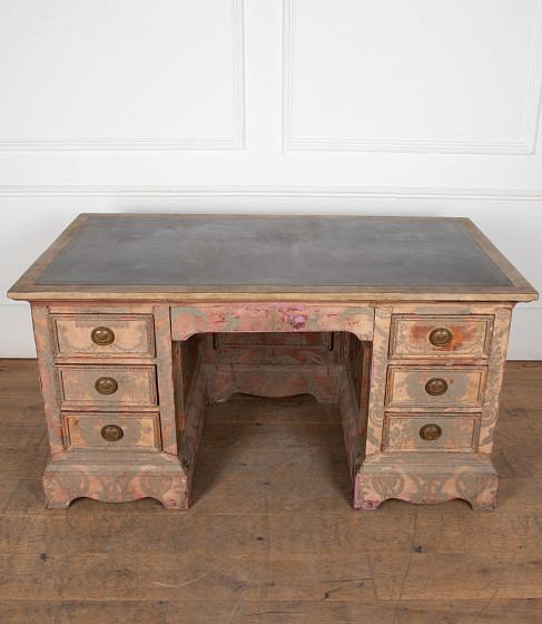 SALE: 19th Century English Flocked Desk