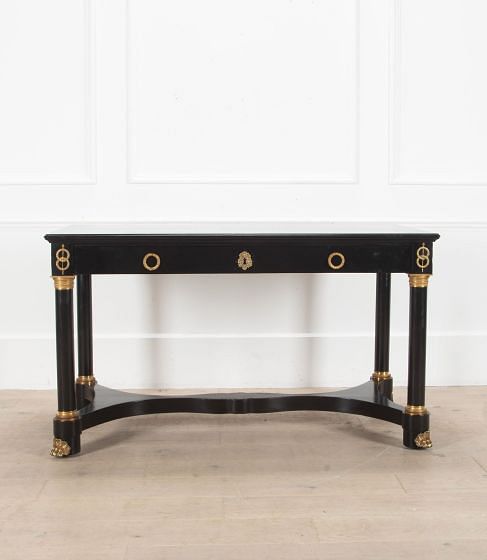 19th Century French Empire Ebonized Writing Table