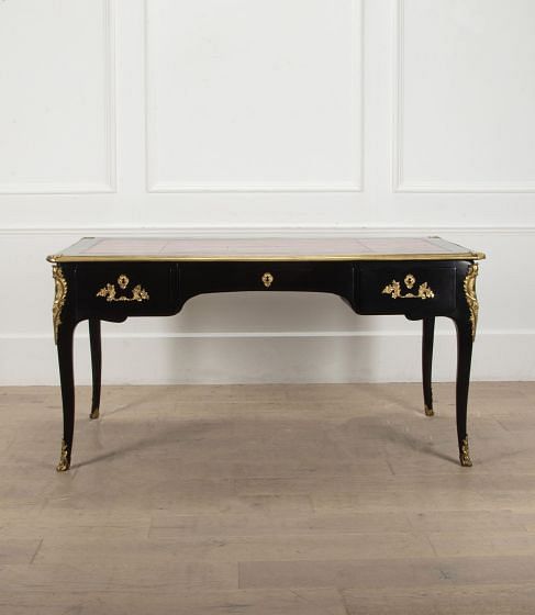 Early 19th Century French Black Lacquered Bureau Plat