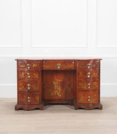 19th Century Chinoiserie Pedestal Desk