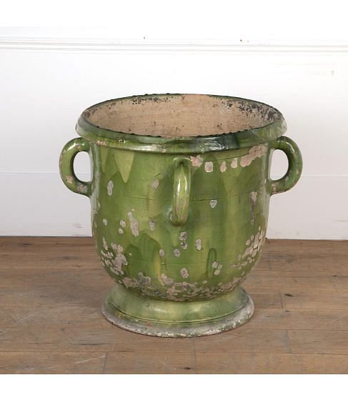 French 19th Century Terracotta Green Vase