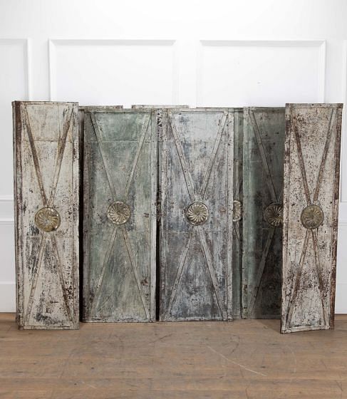 Set of Eight French 19th Century Metal and Riveted Doors