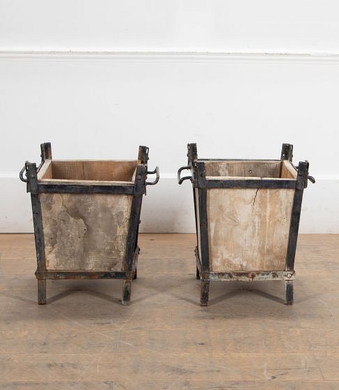 SALE: Pair of 19th Century French Wood and Iron Planters GA0241422