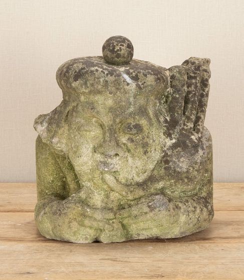 Early 19th Century Carved Stone Model of a Piper