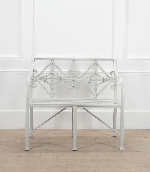 SALE: Small English Regency Style Wrought Iron Garden Seat