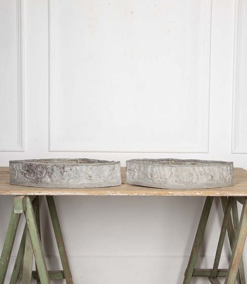 Pair of Early 20th Century Lead Planters