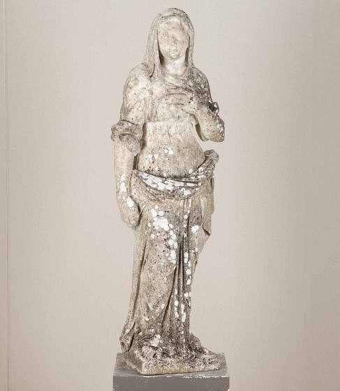Large Early 19th Century Carved Marble Garden Figure of a Vestal