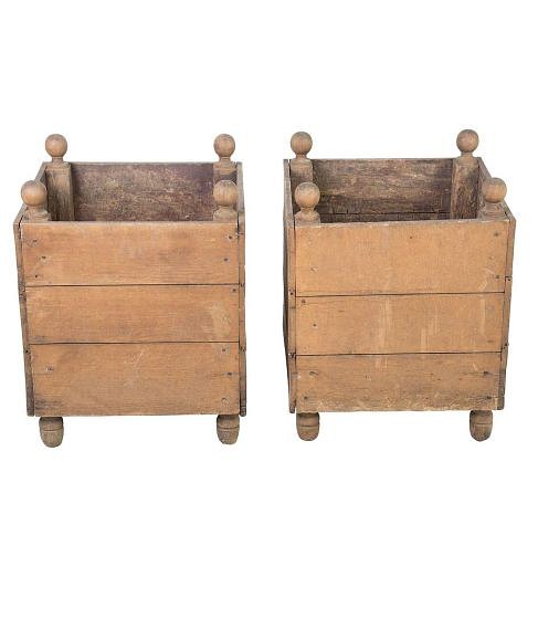 Pair of Wooden Planters