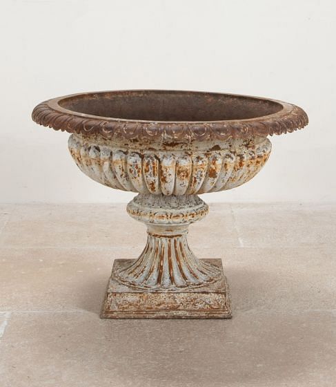 Large 19th Century English Cast Iron Urn