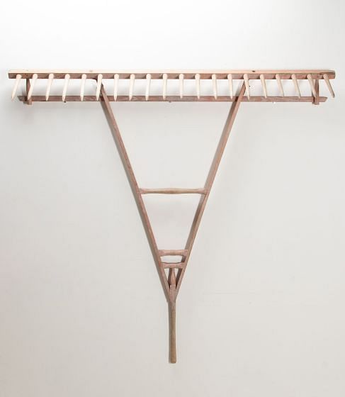 Large 19th Century Pink Wooden Hay Rake