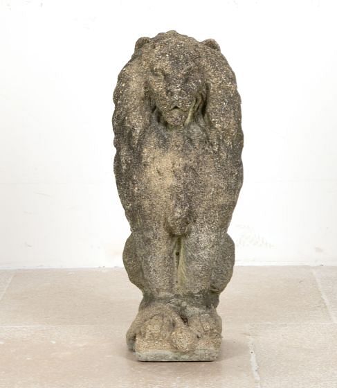 20th Century English Sitting Reconstituted Stone Lion
