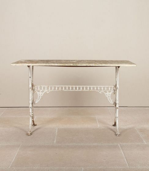 20th Century English Marble Top Garden Table