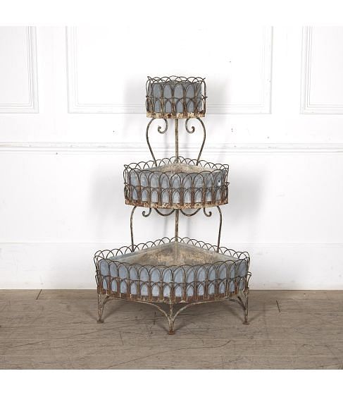 19th Century French Wirework Iron Plant Stand