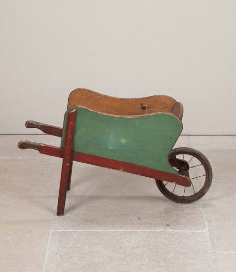 Early Victorian Wheelbarrow in Original Green Paint