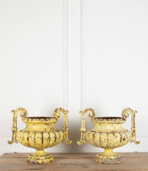 Pair of 19th Century French Cast Iron Urns by Alfred Corneau