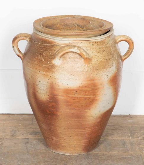 Large 19th Century Stoneware Salter Jar