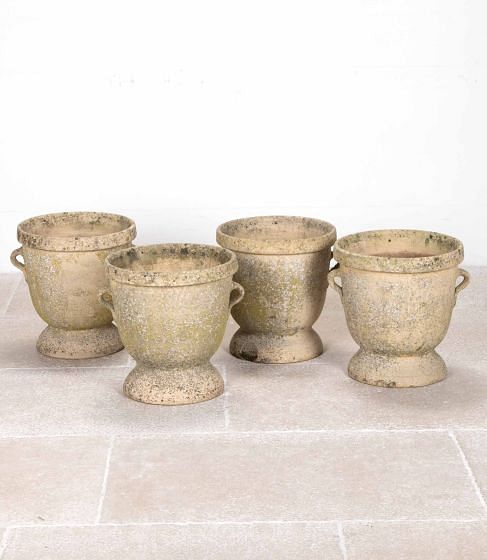 Set of Four Large 20th Century French Terracotta Garden Planters