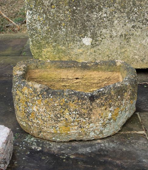 Small 18th Century D-shaped Limestone Trough