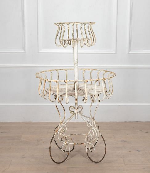 20th Century French Iron Two Tiered Plant Stand
